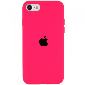 Чехол Silicone Case Full Protective (AA) для Apple iPhone SE (2020) Розовый / Barbie pink