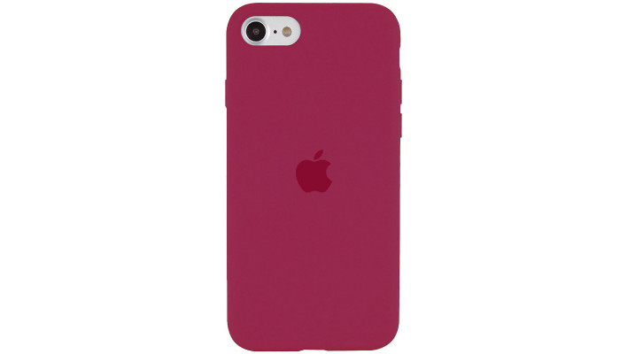 Чохол Silicone Case Full Protective (AA) для Apple iPhone SE (2020) Червоний / Rose Red - фото