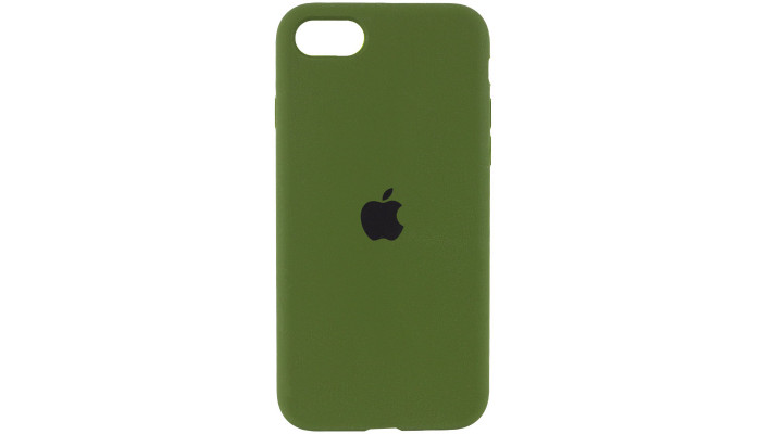 Чехол Silicone Case Full Protective (AA) для Apple iPhone SE (2020) Зеленый / Dark Olive - фото