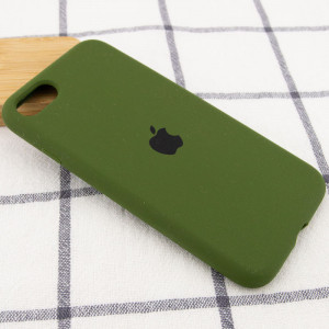 Чехол Silicone Case Full Protective (AA) для Apple iPhone SE (2020) Зеленый / Dark Olive