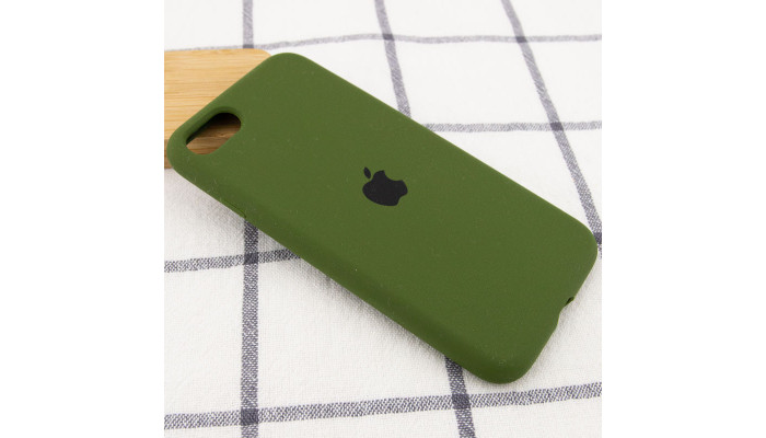 Чехол Silicone Case Full Protective (AA) для Apple iPhone SE (2020) Зеленый / Dark Olive - фото