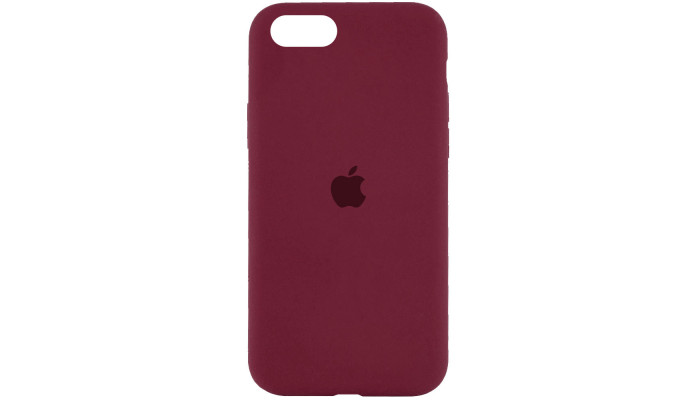 Чехол Silicone Case Full Protective (AA) для Apple iPhone SE (2020) Бордовый / Plum - фото