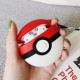 Силіконовий футляр Pokemon series для навушників AirPods + карабін Покебол/Червоно-білий - фото