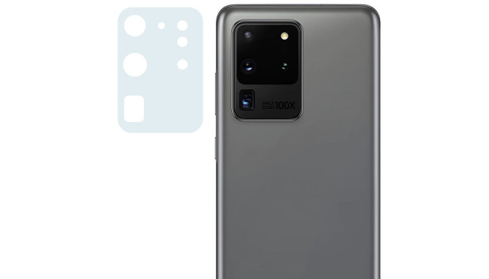 Гибкое защитное стекло 0.18mm на камеру (тех.пак) для Samsung Galaxy S20 Ultra Прозрачный - фото