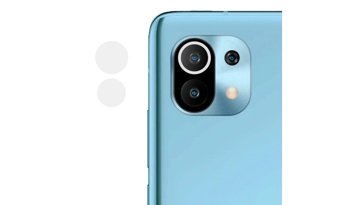 Гнучке захисне скло 0.18mm на камеру (тех.пак) для Xiaomi Mi 11 Прозорий - фото
