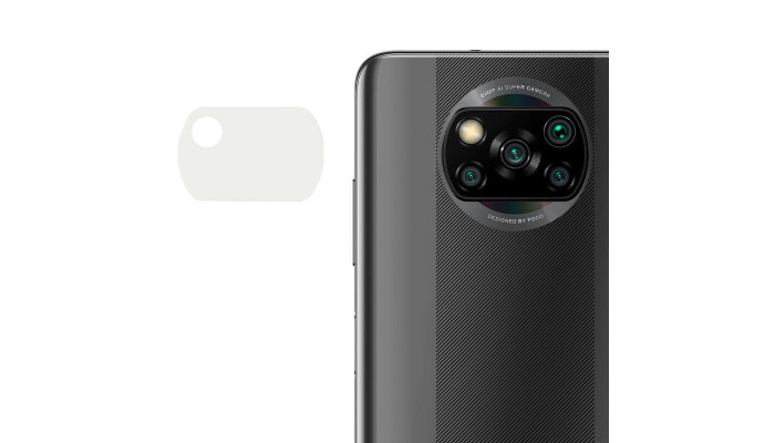 Гнучке захисне скло 0.18mm на камеру (тех.пак) для Xiaomi Poco X3 / Poco X3 NFC / Poco X3 Pro Прозорий - фото