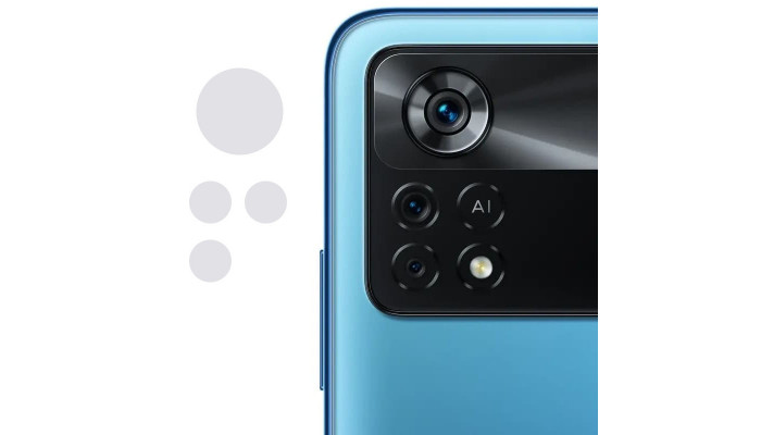 Гибкое защитное стекло 0.18mm на камеру (тех.пак) для Xiaomi Poco X4 Pro 5G Прозрачный - фото