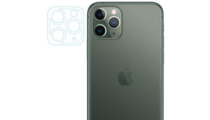 Гнучке захисне скло 0.18mm на камеру и увесь блок (тех.пак) для Apple iPhone 11 Pro / 11 Pro Max Прозорий - фото