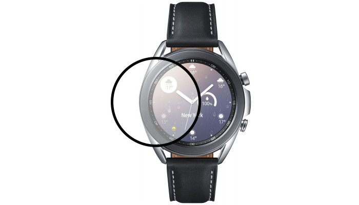 Полімерна плівка 3D (full glue) (тех.пак) для Samsung Galaxy Watch 3 41mm Чорний - фото