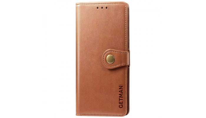 Шкіряний чохол книжка GETMAN Gallant (PU) для Xiaomi Redmi Note 8 Pro Коричневий - фото