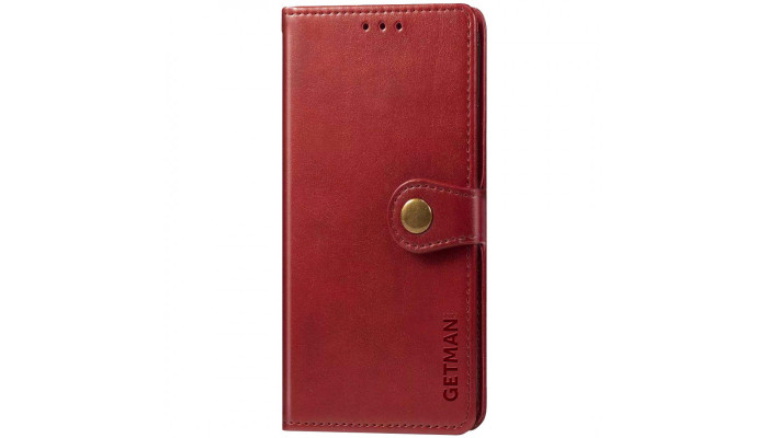 Шкіряний чохол книжка GETMAN Gallant (PU) для Xiaomi Redmi Note 9s / Note 9 Pro / Note 9 Pro Max Червоний - фото