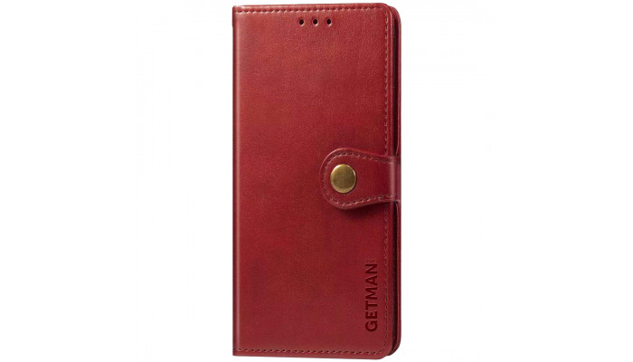 Шкіряний чохол книжка GETMAN Gallant (PU) для Xiaomi Redmi Note 9 / Redmi 10X Червоний - фото