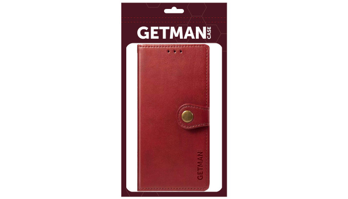 Кожаный чехол книжка GETMAN Gallant (PU) для Xiaomi Redmi Note 9 / Redmi 10X Красный - фото