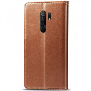 Шкіряний чохол книжка GETMAN Gallant (PU) для Xiaomi Redmi 9 Коричневий