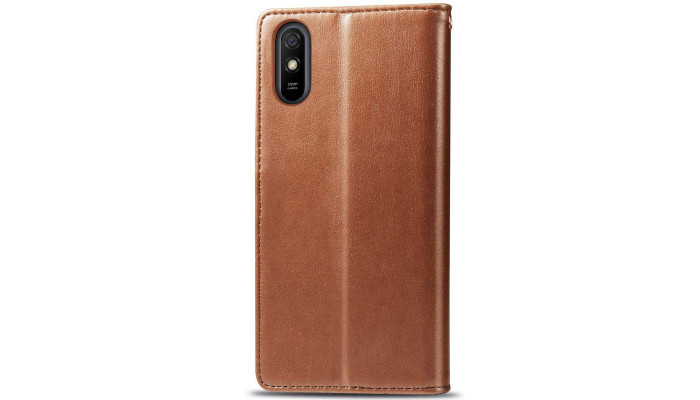 Шкіряний чохол книжка GETMAN Gallant (PU) для Xiaomi Redmi 9A Коричневий - фото