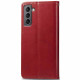 Кожаный чехол книжка GETMAN Gallant (PU) для Samsung Galaxy S21 FE Красный - фото