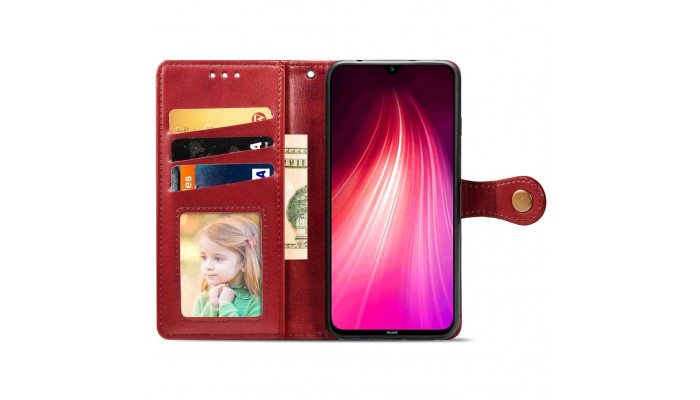 Кожаный чехол книжка GETMAN Gallant (PU) для Samsung Galaxy A34 5G Красный - фото