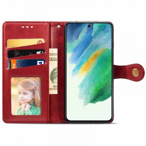 Кожаный чехол книжка GETMAN Gallant (PU) для Samsung Galaxy S24+ Красный