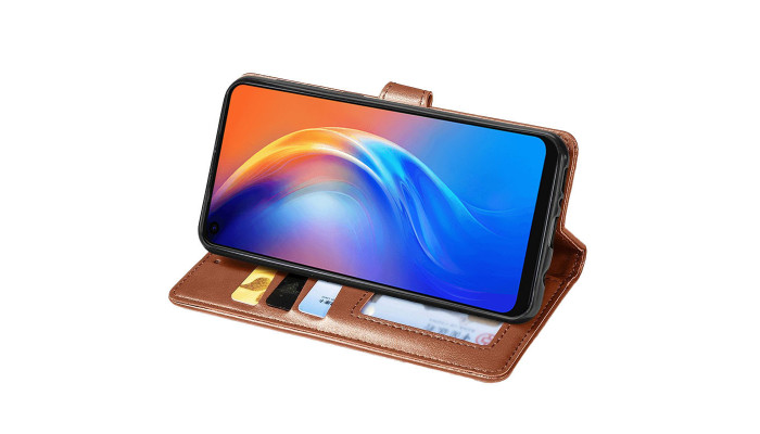 Кожаный чехол книжка GETMAN Gallant (PU) для Samsung Galaxy A15 4G/5G Коричневый - фото