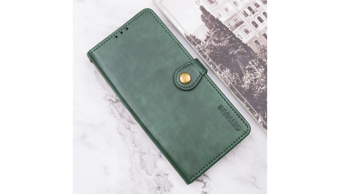 Кожаный чехол книжка GETMAN Gallant (PU) для Xiaomi Redmi Note 13 Pro+ Зеленый - фото