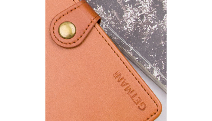 Кожаный чехол книжка GETMAN Gallant (PU) для Xiaomi Redmi Note 13 Pro+ Коричневый - фото