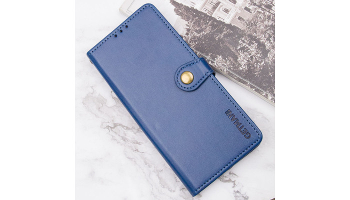 Кожаный чехол книжка GETMAN Gallant (PU) для Xiaomi Redmi Note 13 4G Синий - фото