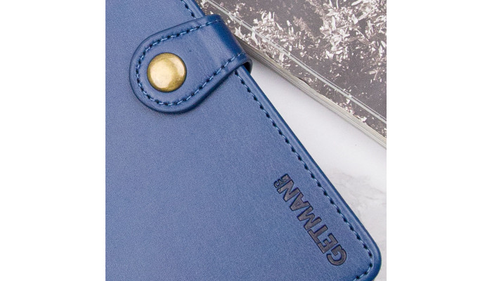 Кожаный чехол книжка GETMAN Gallant (PU) для Samsung Galaxy A35 Синий - фото