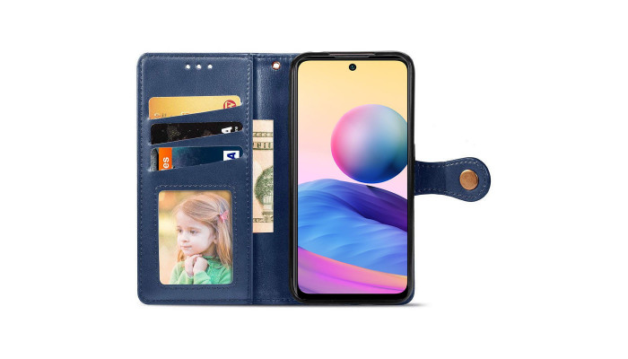 Кожаный чехол книжка GETMAN Gallant (PU) для Samsung Galaxy M35 5G Синий - фото