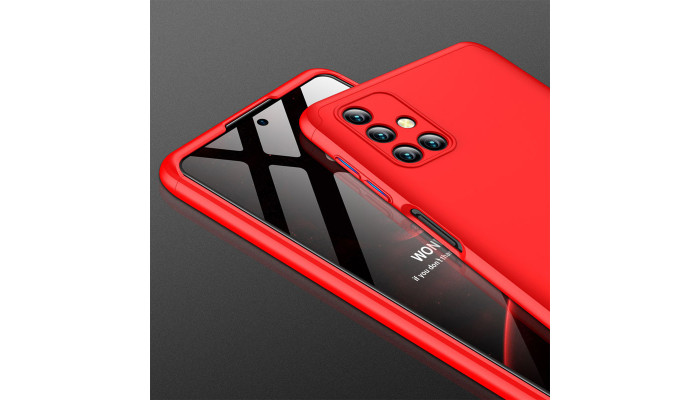 Пластиковая накладка GKK LikGus 360 градусов (opp) для Samsung Galaxy M51 Красный - фото