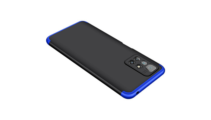 Пластикова накладка GKK LikGus 360 градусів (opp) для Xiaomi Redmi 10 Чорний / Синій - фото