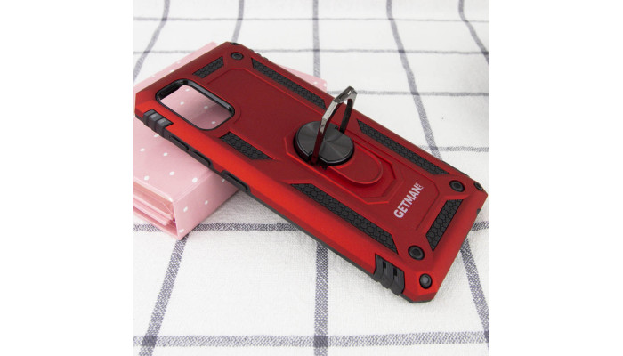 Ударопрочный чехол GETMAN Serge Ring for Magnet для Samsung Galaxy A41 Красный - фото