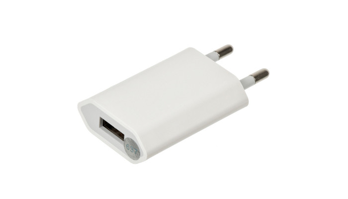 Сетевое зарядное устройство (зарядка) (5w 1A) для Apple iPhone (no box) Белый - фото