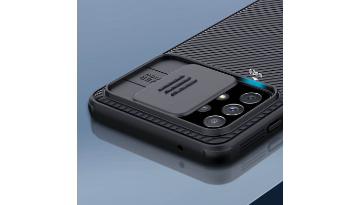 Карбонова накладка Nillkin Camshield (шторка на камеру) для Samsung Galaxy A72 4G / A72 5G Чорний / Black - фото