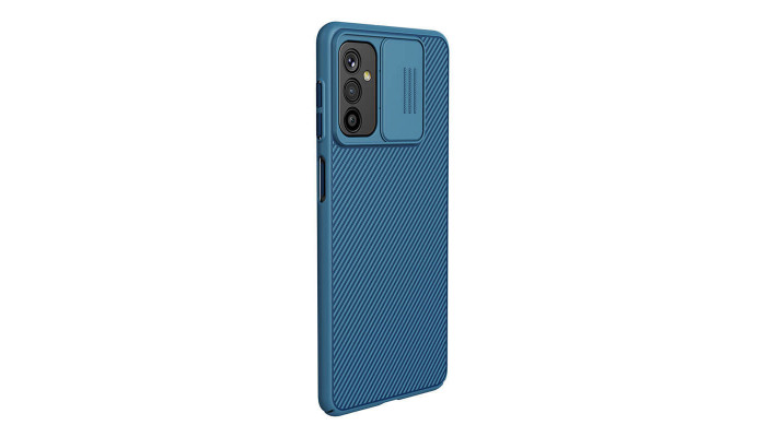 Карбонова накладка Nillkin Camshield (шторка на камеру) для Samsung Galaxy M52 Синій / Blue - фото