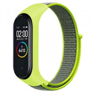 Ремешок Nylon для Xiaomi Mi Band 3/4/5/6/7 Желтый