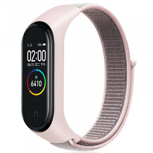 Ремінець Nylon для Xiaomi Mi Band 3/4/5/6/7 Рожевий