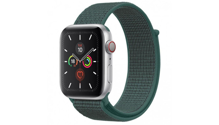 Ремінець Nylon для Apple watch 42mm/44mm/45mm/49mm Зелений / Pine green - фото