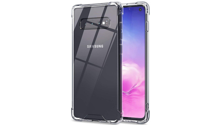 TPU чехол GETMAN Ease logo усиленные углы для Samsung Galaxy S10+ Бесцветный (прозрачный) - фото