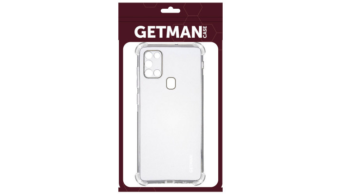 TPU чехол GETMAN Ease logo усиленные углы для Samsung Galaxy A21s Бесцветный (прозрачный) - фото