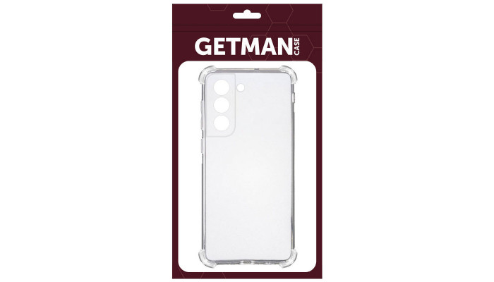 TPU чехол GETMAN Ease logo усиленные углы для Samsung Galaxy S22 Бесцветный (прозрачный) - фото