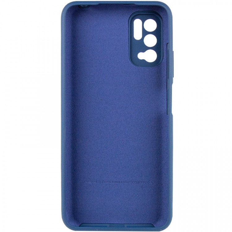 Чехол Silicone Cover Full Camera (AA) для Xiaomi Redmi Note 10 5G / Poco M3 Pro (Синий / Navy Blue) фото
