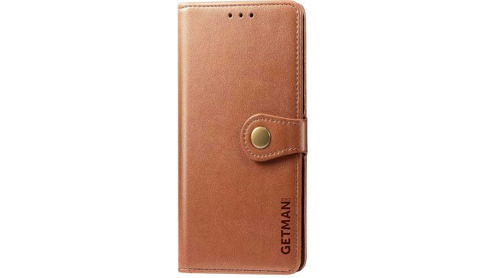 Шкіряний чохол книжка GETMAN Gallant (PU) для Xiaomi Redmi Note 8T Коричневий - фото