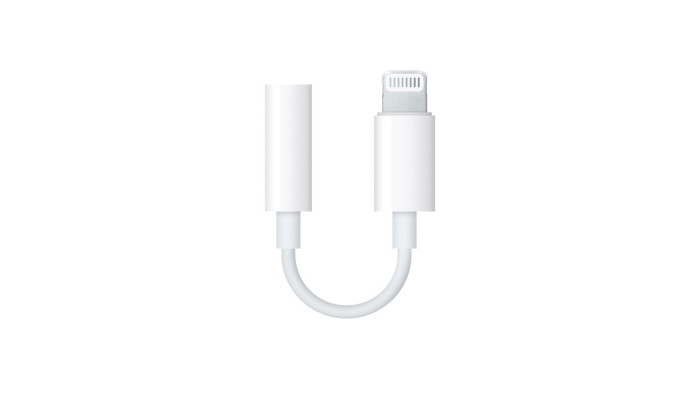 Адаптер для Apple Lightning to 3.5mm Headphone Jack (ААА) (box, no logo) Белый - фото
