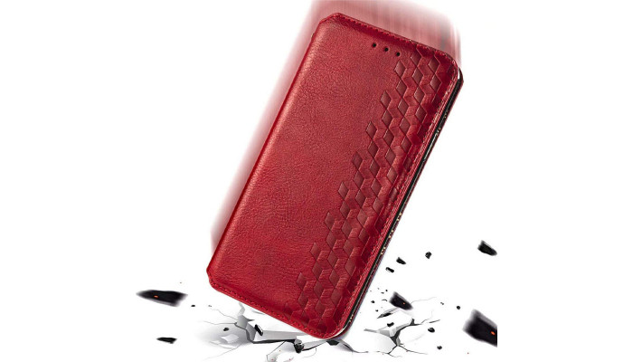 Шкіряний чохол книжка GETMAN Cubic (PU) для Xiaomi Redmi Note 9s / Note 9 Pro / Note 9 Pro Max Червоний - фото