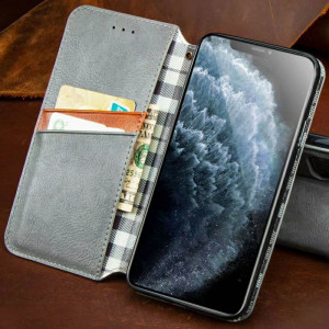 Кожаный чехол книжка GETMAN Cubic (PU) для Xiaomi Redmi Note 9 / Redmi 10X Серый