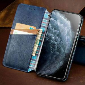 Кожаный чехол книжка GETMAN Cubic (PU) для Xiaomi Redmi Note 9 / Redmi 10X Синий