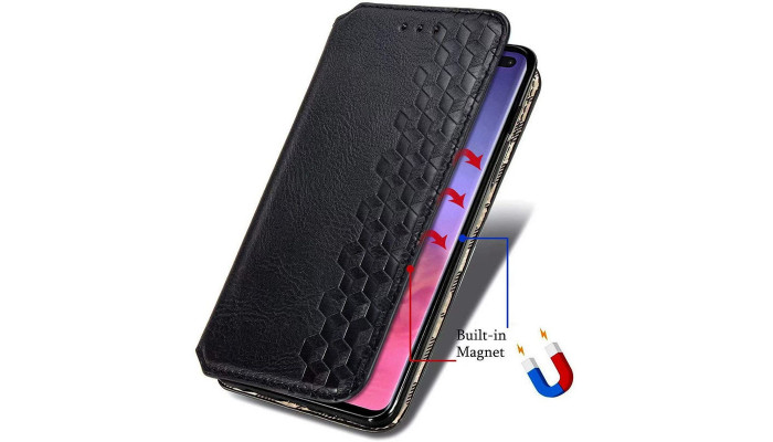 Кожаный чехол книжка GETMAN Cubic (PU) для Samsung Galaxy S20 FE Черный - фото