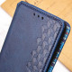 Кожаный чехол книжка GETMAN Cubic (PU) для Samsung Galaxy S21 FE Синий - фото