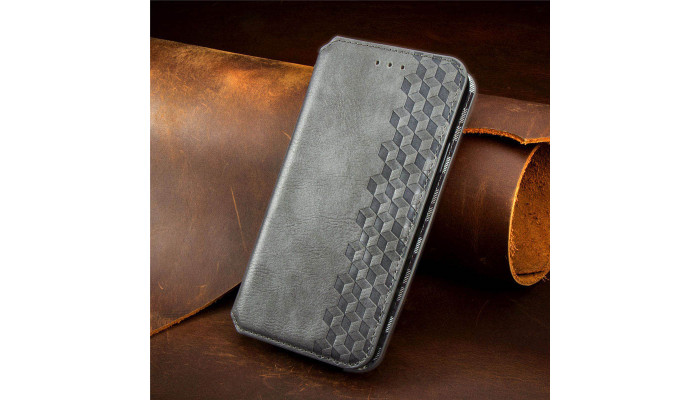 Шкіряний чохол книжка GETMAN Cubic (PU) для Samsung Galaxy M33 5G Сірий - фото