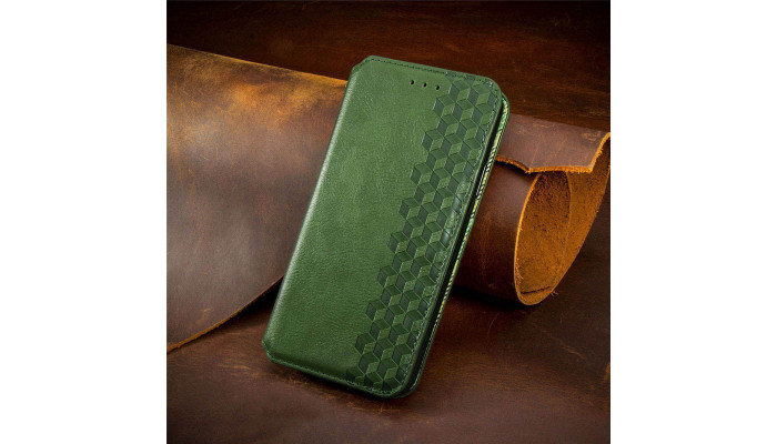 Шкіряний чохол книжка GETMAN Cubic (PU) для Samsung Galaxy A04s Зелений - фото